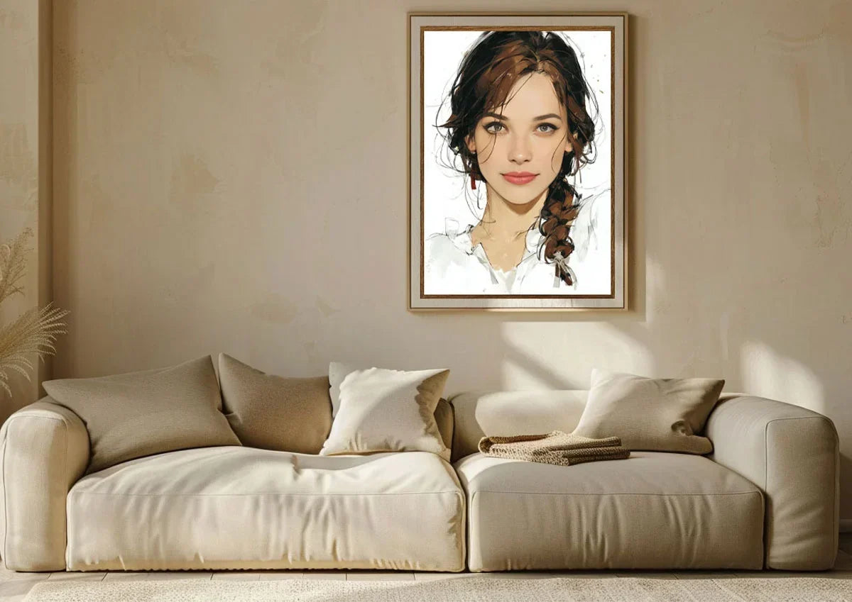 Custom portrait created from a wedding photograph for an anniversary gift